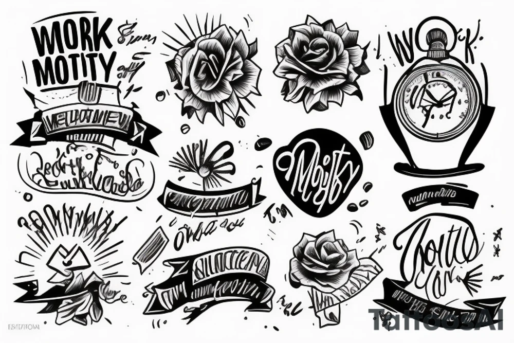 WORK
MOTIVATION
HONESTY
LOYALTY
SUCCESS tattoo idea