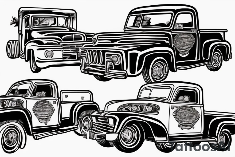 Classic Truck Knockoff whitewall wheels tattoo idea