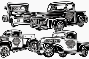 Classic Truck Knockoff whitewall wheels tattoo idea