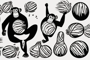 1 chimpanzee bowling with a coconut tattoo idea