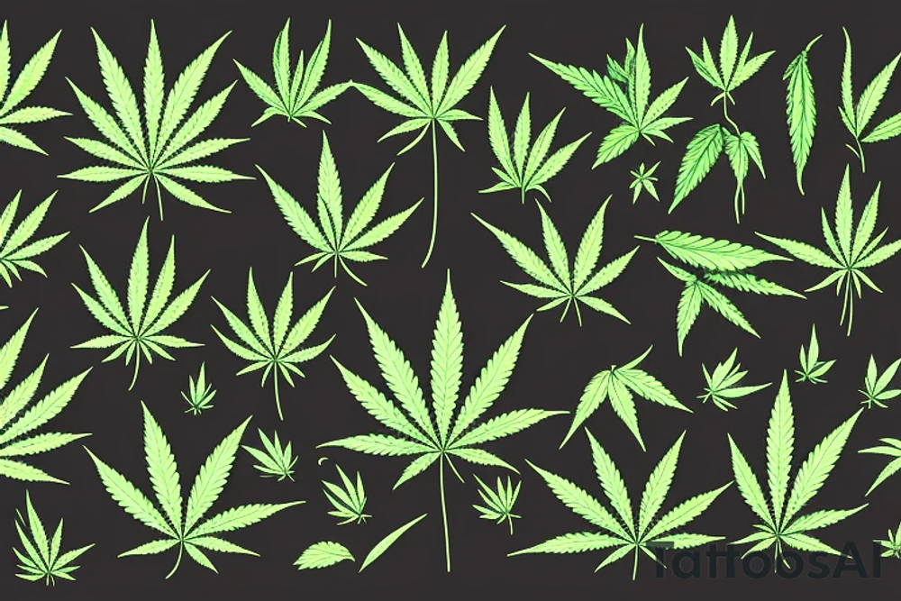 marijuana leaf with a zipper tattoo idea