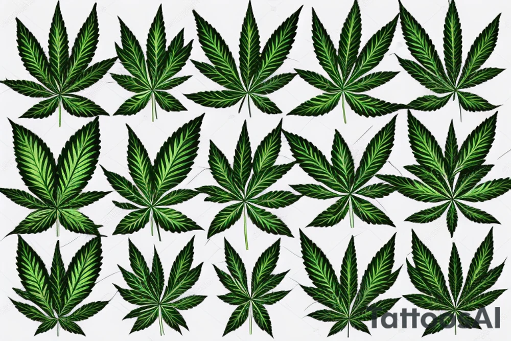 marijuana leaf with a zipper tattoo idea