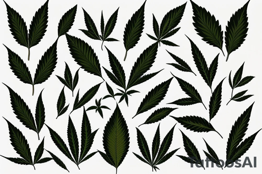 marijuana leaf with a copper colored zipper like blue jeans have tattoo idea