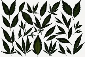 marijuana leaf with a copper colored zipper like blue jeans have tattoo idea