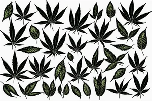 marijuana leaf with a copper colored zipper like blue jeans have tattoo idea