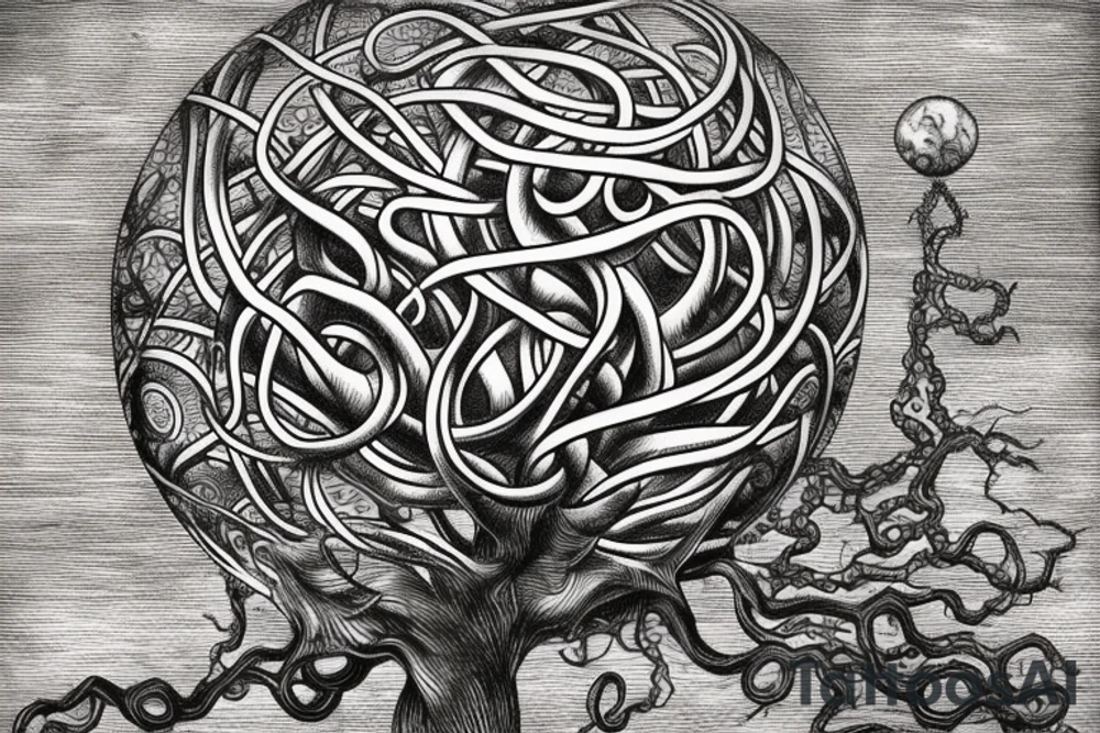 Octopus tentacles a sphere  tree of life tattoo idea