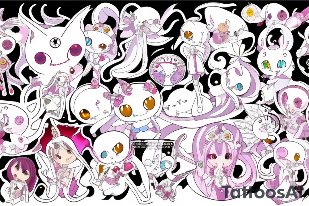 Madoka Magica and Kyubey tattoo idea