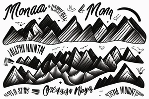 The words “Montana Slim” with mountains in the background tattoo idea