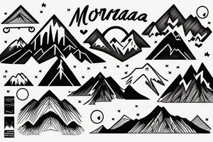 The words “Montana Slim” with mountains in the background tattoo idea