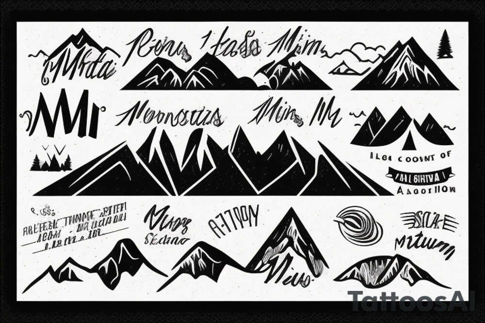 The words “Montana Slim” with mountains in the background tattoo idea