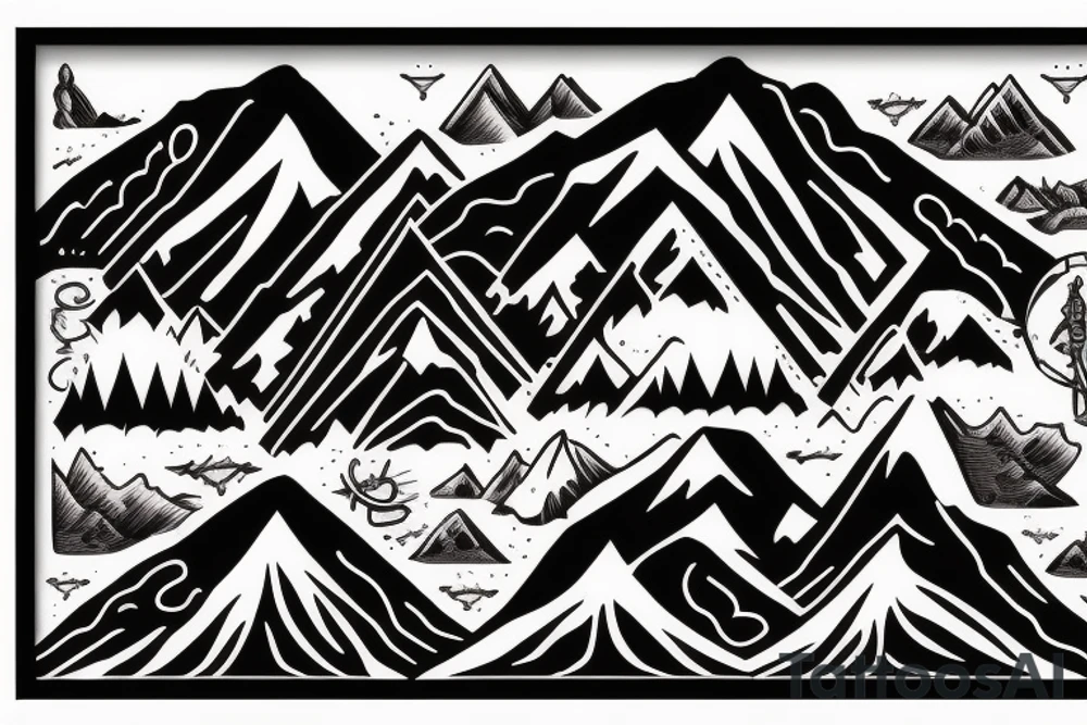 The words “Montana Slim” with mountains in the background tattoo idea