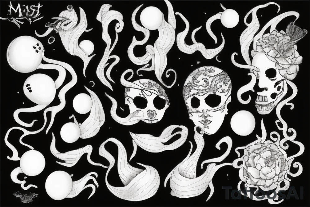 Mist merge pearl tattoo idea