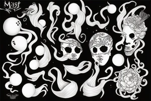 Mist merge pearl tattoo idea