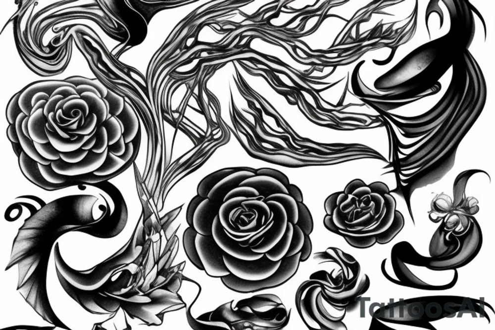 Mist merge pearl tattoo idea