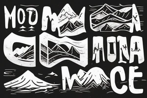The words “Montana Slim” with mountains in the background tattoo idea