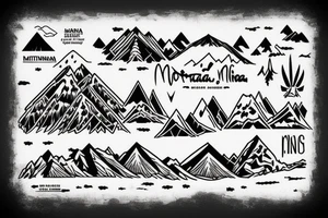 The words “Montana Slim” with mountains in the background tattoo idea