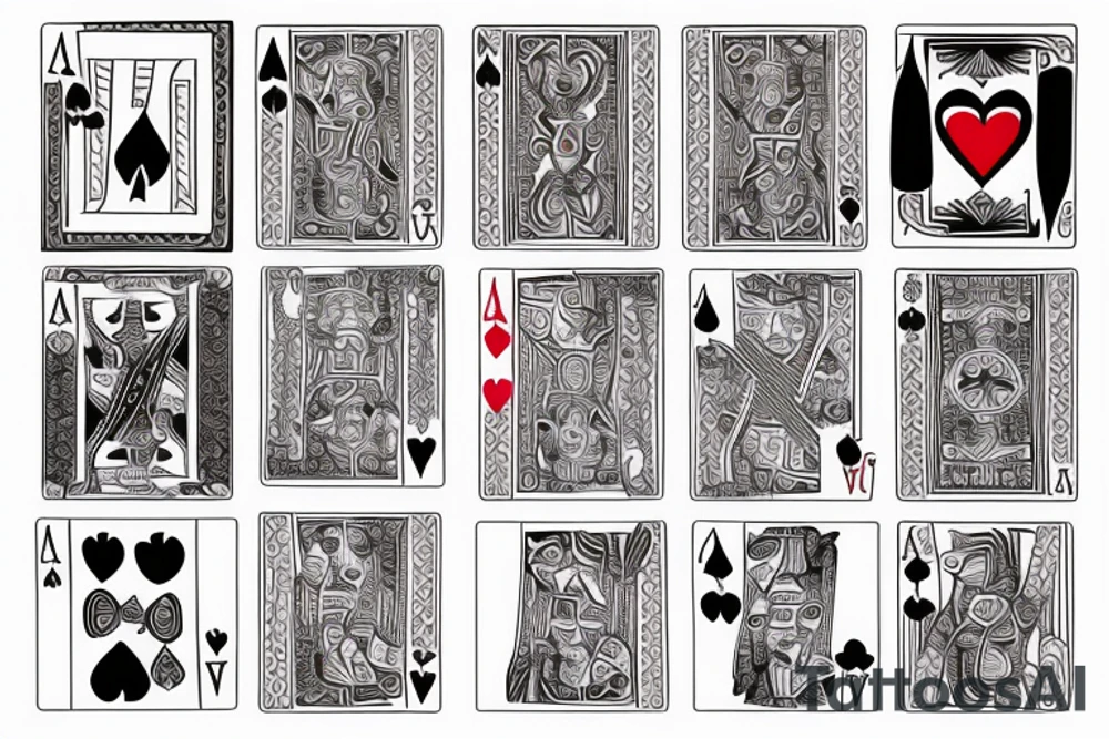 Ace of hearts and jack of spades cards tattoo idea