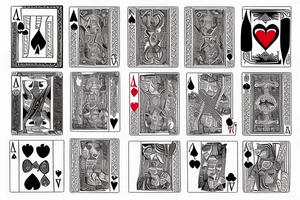 Ace of hearts and jack of spades cards tattoo idea