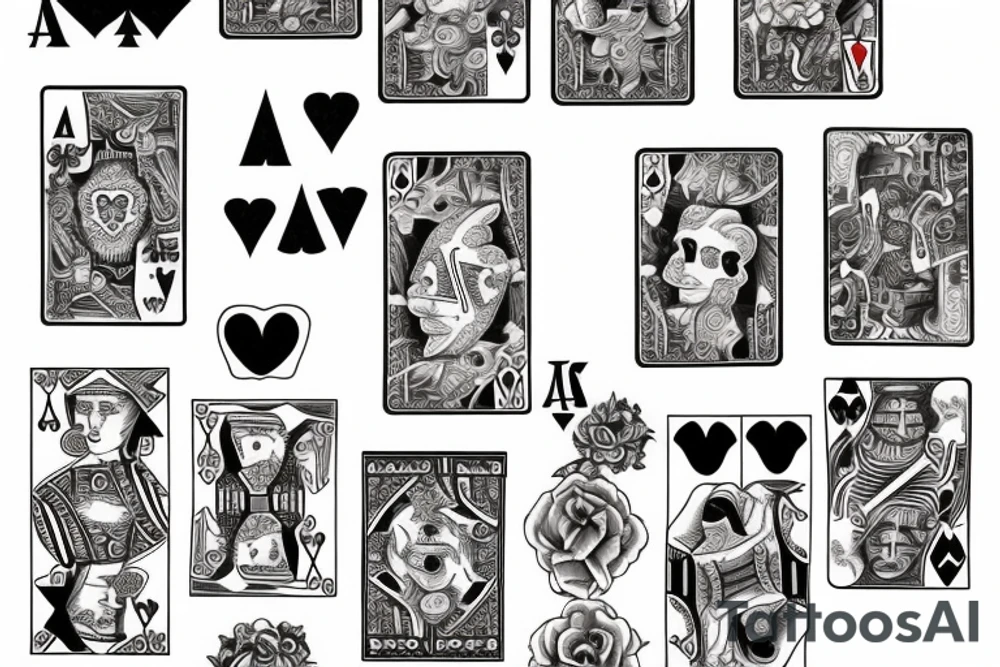 Ace of hearts and jack of spades cards tattoo idea
