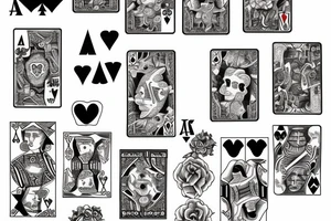 Ace of hearts and jack of spades cards tattoo idea