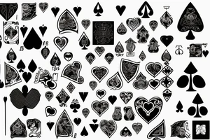 Ace of hearts, jack of spades, minimalistic tattoo idea