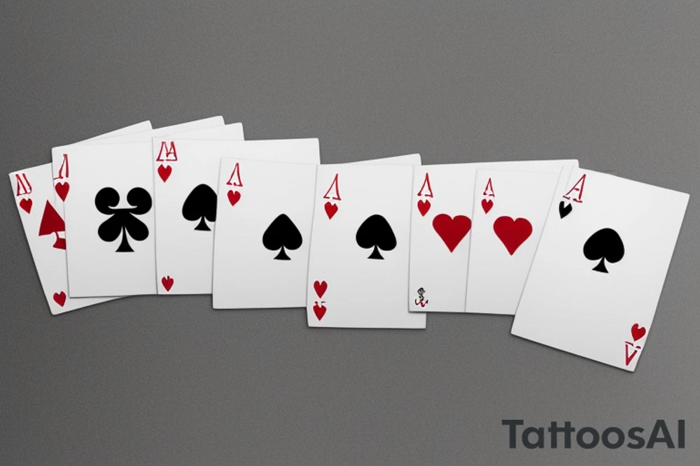 Ace of hearts and jack of spades poker cards tattoo idea