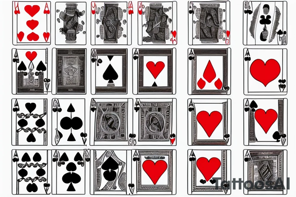 Ace of hearts and jack of spades poker cards tattoo idea