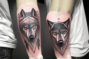 A wolf with a pelican tattoo idea