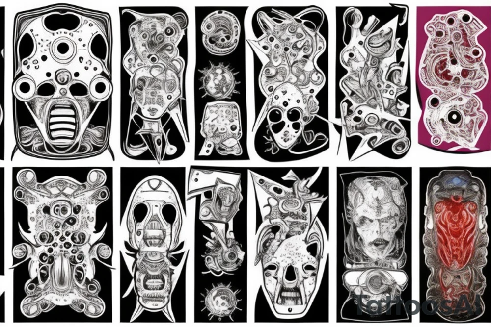 A futuristic chainsaw tattoo idea