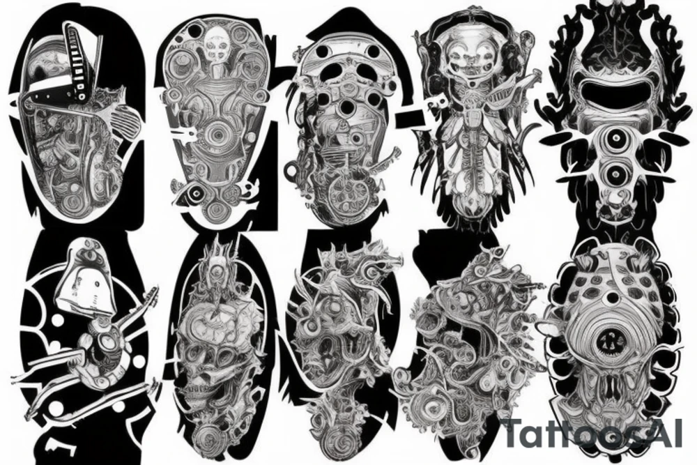 A futuristic chainsaw tattoo idea