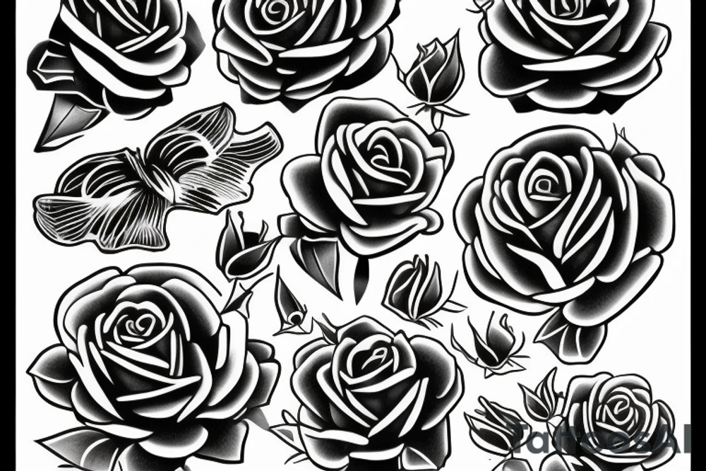 D rose tattoo idea