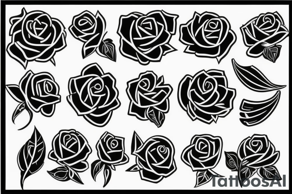 D rose tattoo idea