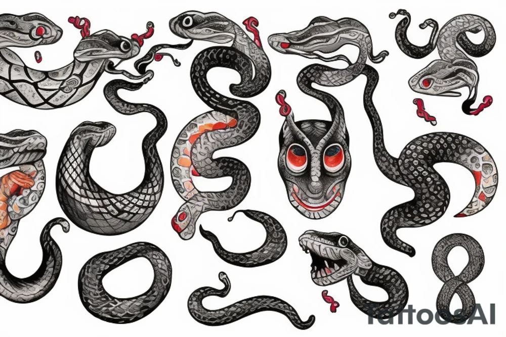 snake with two heads tattoo idea