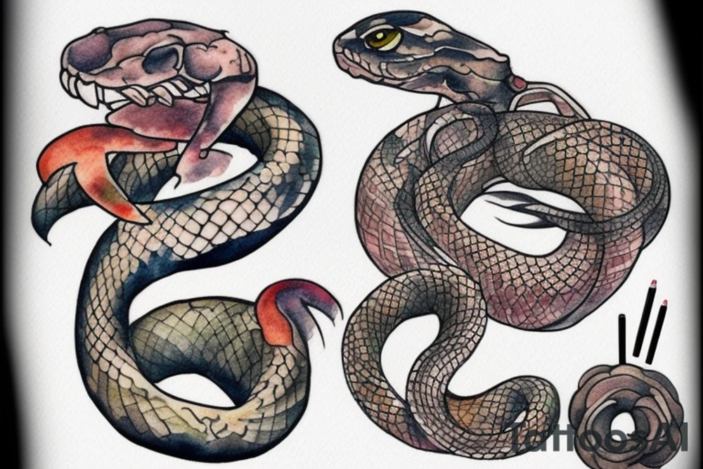 snake with two heads tattoo idea
