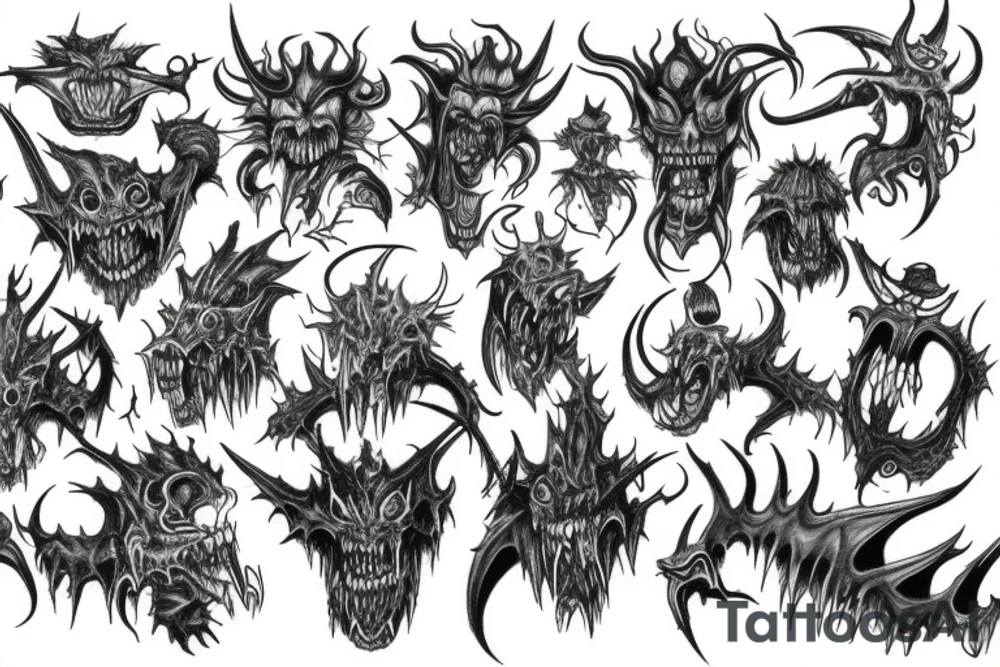 chaos demons vs tyranids tattoo idea