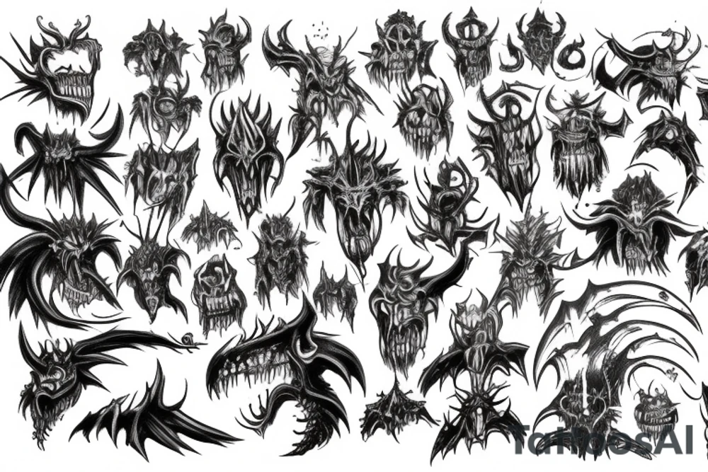 chaos demons vs tyranids tattoo idea