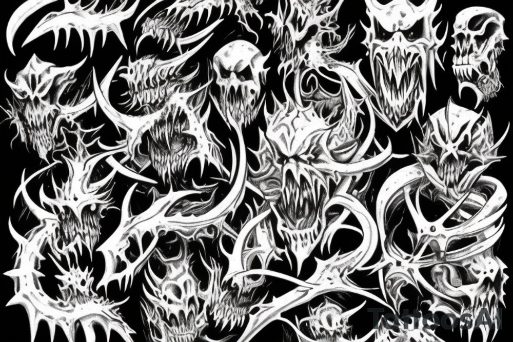 chaos demons vs tyranids tattoo idea