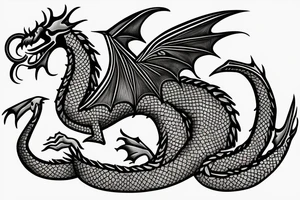 a welsh  dragon with a bass clef tattoo on it tattoo idea