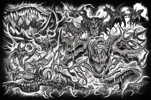 chaos demons vs tyranids tattoo idea