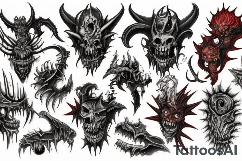 chaos demons vs tyranids tattoo idea