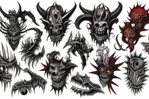 chaos demons vs tyranids tattoo idea