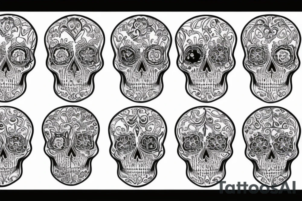skulls wrapped in filigree tattoo idea