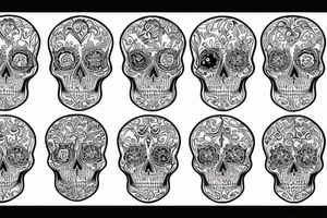 skulls wrapped in filigree tattoo idea