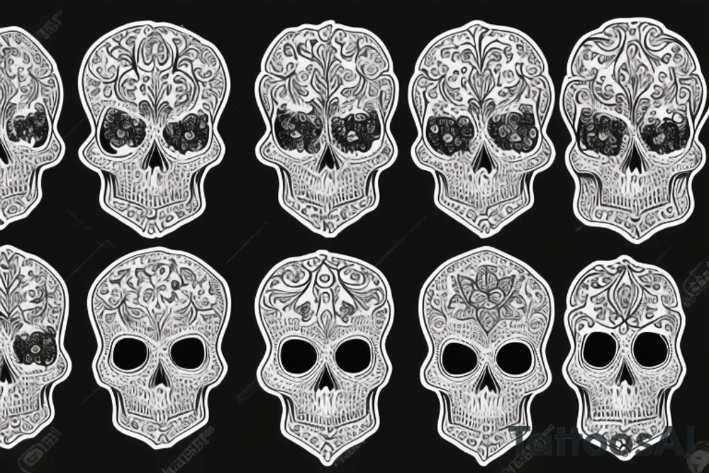 skulls wrapped in filigree tattoo idea
