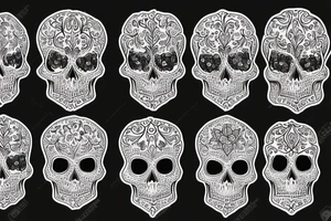 skulls wrapped in filigree tattoo idea