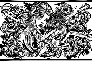 royal angels and ak 47 tattoo idea