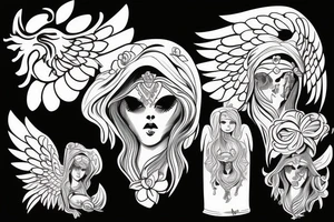 royal angels and ak 47 tattoo idea