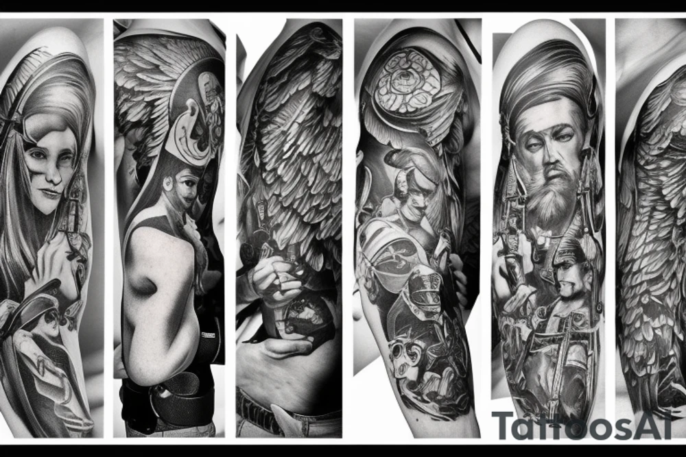 guardian angels and guns tattoo idea