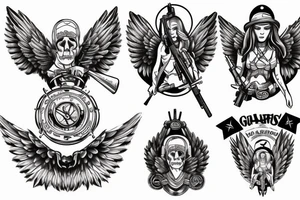 guardian angels and guns tattoo idea