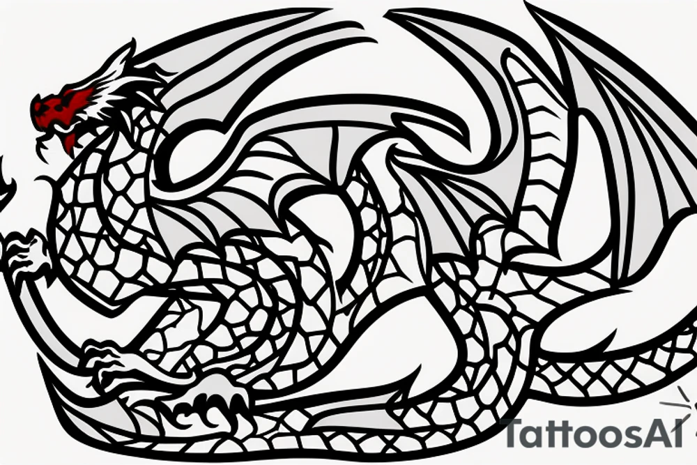 a welsh dragon coming out of the welsh flag. tattoo idea